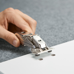 CLIP top BLUMOTION for thin doors: The special new hinge with integrated dampening