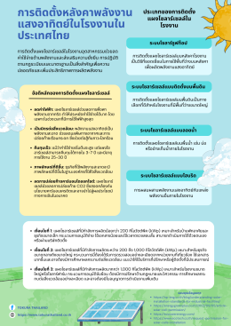 การติดตั้งหลังคาพลังงานแสงอาทิตย์ในโรงงานในประเทศไทย