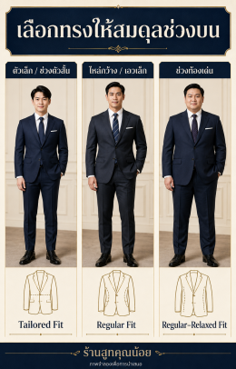 5 รูปร่างคนไทยที่พบบ่อย และทรงสูทที่เหมาะสม | สูทคุณน้อย