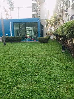 ปรับปรุงสนามหญ้าและสวนโรงแรม หน้างาน บางแสน