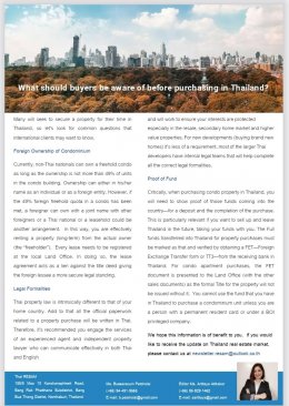 Resam Newsletter NOV.2021 Update of Thai condominium market