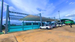 งานติดตั้ง หลังคาเลื่อนผ้าใบคลุมสระว่ายน้ำ Mechanic Home