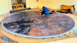 รับออกแบบ ผลิต และติดตั้ง #แท่นหมุนรถยนต์ by Mechanic Home