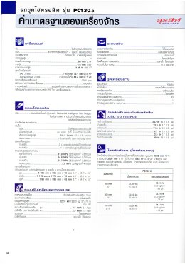 ข้อมูลรถขุดมือหนึ่ง  KOMATSU PC130-8