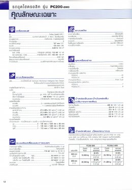 โบชัวร์ข้อมูลรถขุดมือหนึ่ง  KOMATSU PC200-8 , KOMATSU PC200LC-8 