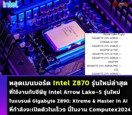 หลุดเมนบอร์ด Intel Z870 รุ่นใหม่ล่าสุดที่ใช้งานกับซีพียู Intel Arrow Lake-S รุ่นใหม่ล่าสุดที่กำลังจะเปิดตัวในเร็วๆ นี้