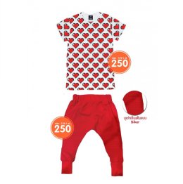 เสื้อยืดเด็ก pixel heart รับวาเลนไทน์