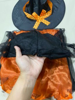 Pumkin witch (2 ชิ้น ชุด+หมวก) 