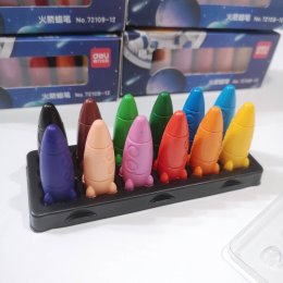สีเทียนจรวด 12 แท่ง 12 สี