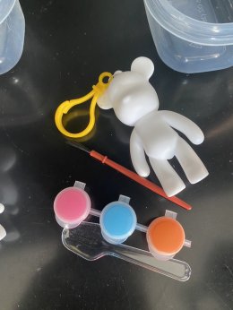 พวงกุญแจตุ๊กตาหมีเทสี DIY ดังมากใน tiktok (TOY650)