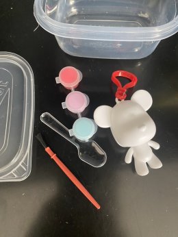 พวงกุญแจตุ๊กตาหมีเทสี DIY ดังมากใน tiktok (TOY650)