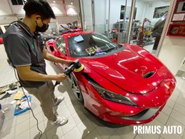 ขัดฟื้นฟูสภาพสีรถ Ferrari F8 Tributo ด้วยผลิตภัณฑ์ 3D Car Care และเครื่องขัดสีรถ Shine Mate รุ่น EX620