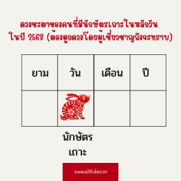 คำทำนายสำหรับคนเกิดปีเถาะในปี 2568