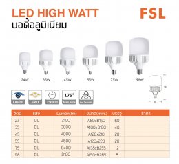 แคตตาล็อกFSL - หลอดไฟ LED หลอดวินเทจ หลอดส่องเพชร หลอดไฮพาวเวอร์