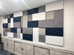 แผ่นดูดซับเสียงหุ้มผ้าสำหรับผนังตกแต่ง