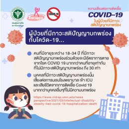 ความเสี่ยงต่อการติดเชื้อ COVID-19 ในผู้ป่วยที่มีภาวะสติปัญญาบกพร่อง