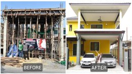 งานก่อสร้างบ้านเดี่ยว 2 ชั้น