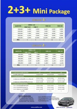 ประกันภัยรถยนต์ TIP 2+ 3+ Mini Package