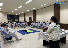 กิจกรรมบรรยายให้ความรู้เรื่อง " CPR การช่วยฟื้นคืนชีพ ขั้นพื้นฐาน " ณ บริษัทมินิแบ (บางปะอิน)