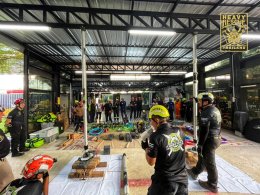 ภาพการทบทวน เเละ ฝึกซ้อมใช้อุปกรณ์ การฝึกพัฒนาศักยภาพครูผู้สอน 
