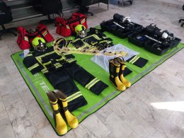 ผลงานส่งมอบ ชุดดับเพลิงภายในอาคารครบชุด (Fire Suit Set)  พร้อมชุดเครื่องช่วยหายใจแบบสะพายหลัง (SCBA) มาตรฐาน EN