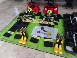 ผลงานส่งมอบ ชุดดับเพลิงภายในอาคารครบชุด (Fire Suit Set)  พร้อมชุดเครื่องช่วยหายใจแบบสะพายหลัง (SCBA) มาตรฐาน EN