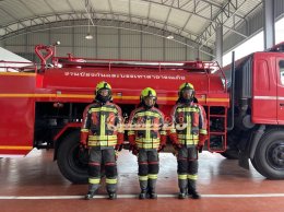 ผลงานการส่งมอบ ชุดดับเพลิงภายในอาคารครบชุด (Fire Suit Set)  มาตรฐาน EN