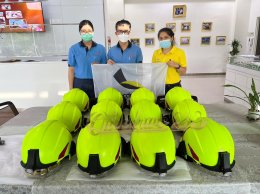 ผลงานส่งมอบหมวกดับเพลิง