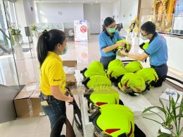 ผลงานส่งมอบหมวกดับเพลิง