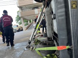บรรยากาศการฝึกกู้ภัย Vehicle Rescue & Extrication ในโครงการ  อบรมพัฒนาบุคลากรด้านการป้องกันเเละบรรเทาสาธารณภัย วันที่ 19 มกราคม ปี 2566