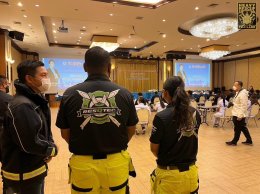 บรรยากาศการฝึกกู้ภัย Vehicle Rescue & Extrication ในโครงการ  อบรมพัฒนาบุคลากรด้านการป้องกันเเละบรรเทาสาธารณภัย วันที่ 19 มกราคม ปี 2566