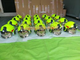 ผลงานส่งมอบหมวกดับเพลิง