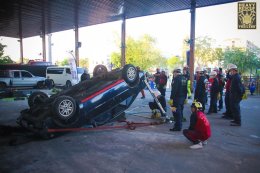 บรรยากาศการฝึกกู้ภัย Vehicle Rescue & Extrication ในโครงการ  อบรมพัฒนาบุคลากรด้านการป้องกันเเละบรรเทาสาธารณภัย วันที่ 19 มกราคม ปี 2566