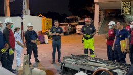บรรยากาศการฝึกกู้ภัย Vehicle Rescue & Extrication ในโครงการ  อบรมพัฒนาบุคลากรด้านการป้องกันเเละบรรเทาสาธารณภัย วันที่ 19 มกราคม ปี 2566