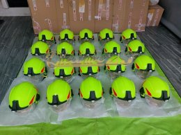 ผลงานส่งมอบหมวกดับเพลิง