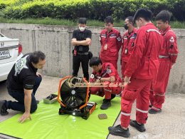 ผลงานการส่งมอบ พัดลมระบายควัน (PPV) นวัตกรรมใหม่ ยี่ห้อ BIG รุ่น HP18 iB+ ชนิดแบตเตอรี่