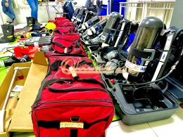 ผลงานการส่งมอบวันนี้ ชุดดับเพลิงครบชุดพร้อมอุปกรณ์ดับเพลิงอื่นๆ