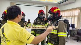 ผลงานการส่งมอบครั้งนี้ ชุดเครื่องช่วยหายใจแบบสะพายหลัง (SCBA)