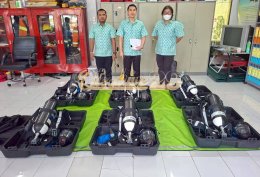 ผลงานการส่งมอบ ชุดเครื่องช่วยหายใจแบบสะพายหลัง (SCBA)