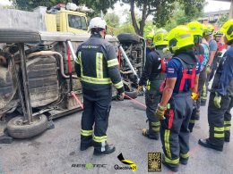 ภาพบรรยากาศงานภาคสนาม Heavy Rescue Training ณ สถานีดับเพลิงและกู้ภัยลาดยาว
