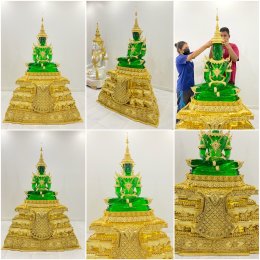 พระแก้วมรกต จำลอง เปลี่ยนเครื่องทรงได้ ขนาดเท่าคนจริง  หน้าตัก 30 นิ้ว จาก บุญทองรัตนะ
