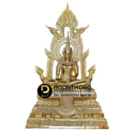 ใหม่...พระสมเด็จองค์ปฐม หน้าตัก 30 นิ้ว เนื้อไฟเบอร์ ปิดทองแท้ 24K  ทั้งองค์