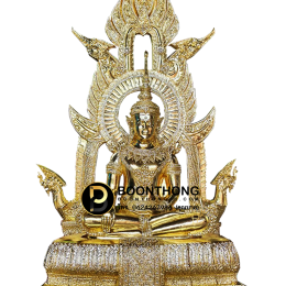 ใหม่...พระสมเด็จองค์ปฐม หน้าตัก 30 นิ้ว เนื้อไฟเบอร์ ปิดทองแท้ 24K  ทั้งองค์