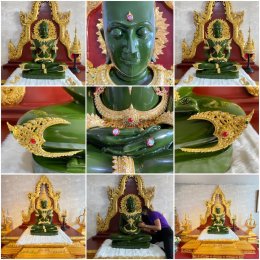 พระแก้วมรกต จำลอง เปลี่ยนเครื่องทรงได้ ขนาดเท่าคนจริง  หน้าตัก 30 นิ้ว จาก บุญทองรัตนะ
