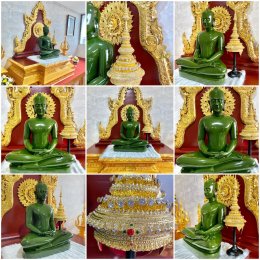 พระแก้วมรกต จำลอง เปลี่ยนเครื่องทรงได้ ขนาดเท่าคนจริง  หน้าตัก 30 นิ้ว จาก บุญทองรัตนะ