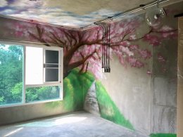 "Natural Landscape Graffiti" 3D Wall Painting