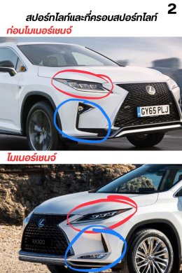 จุดสังเกตุ รุ่นย่อย Lexus rx200t หรือ rx300 ปี 2016-2021