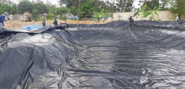 บ่อฟรีฟอร์ม ปูด้วยพลาสติก LLDPE จาก พัทยา จังหวัด ชลบุรี