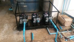 บ่อบำบัดน้ำเสีย ใช้งาน Root Blower พร้อมหัวจานจ่ายอากาศ EPDM