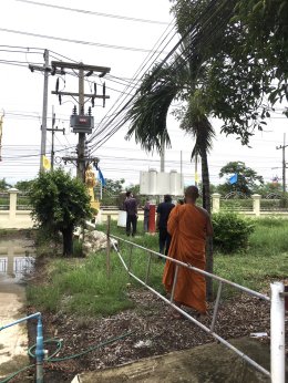คณะทำงานโครงการ “สภาอุตสาหกรรมจังหวัดฉะเชิงเทรา ร่วมใจ พิทักษ์ความปลอดภัยในศาสนสถาน” เข้าร่วมตรวจสอบระบบไฟฟ้าตามโครงการฯ (วัดส่วนกลาง) 